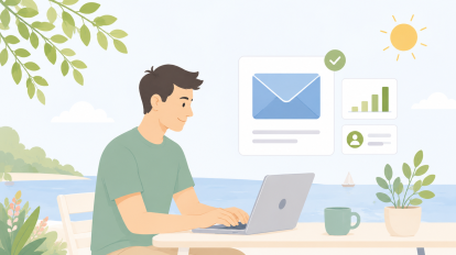 A person handling their email marketing with LianaMailer