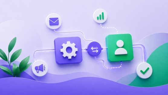 An illustration about the synergy between a crm system and marketing automation