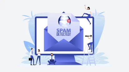 Illustrated image of a spam message.