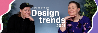 Edi and Fanni pose for the newsletter design tips video