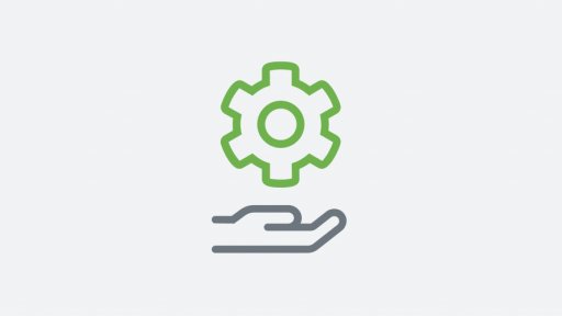 Illustration of cogwheel above palm hand