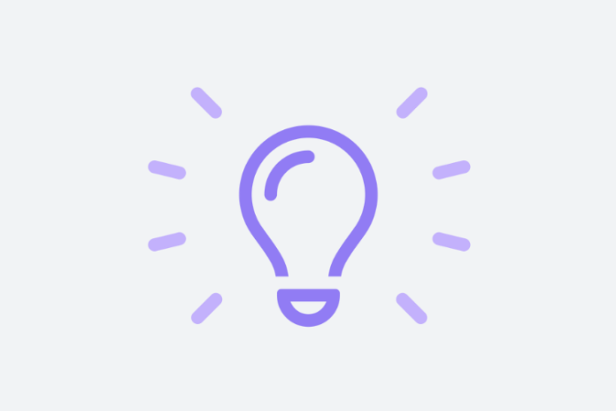 Lit light bulb