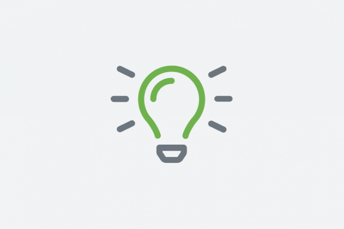 Lit light bulb