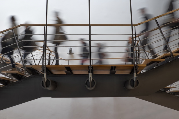 People walking on stairs