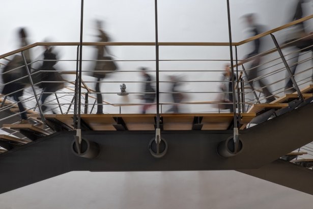 People walking on stairs
