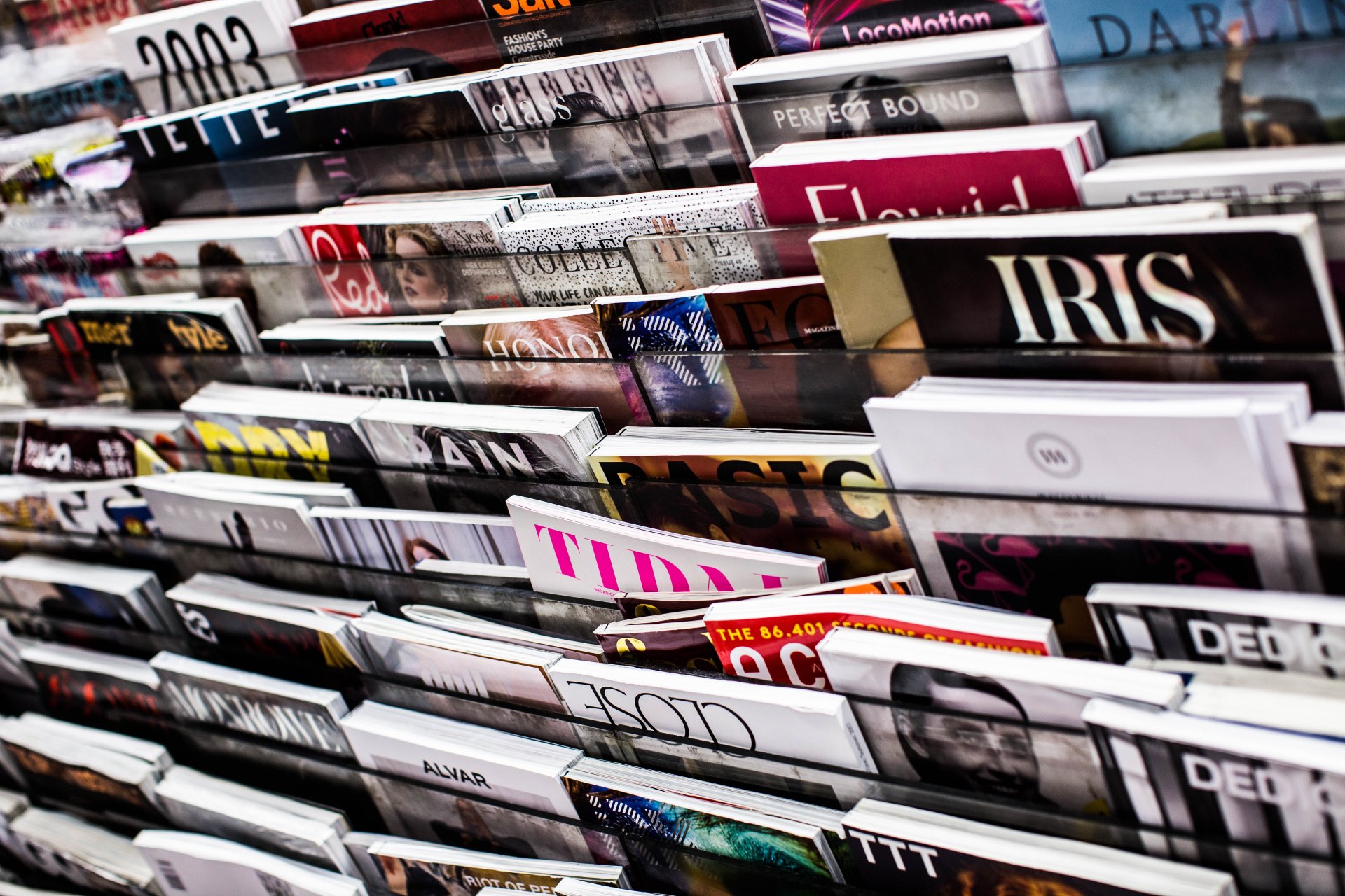 Magazines on a stand
