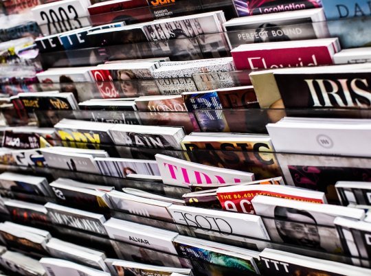 Magazines on a stand