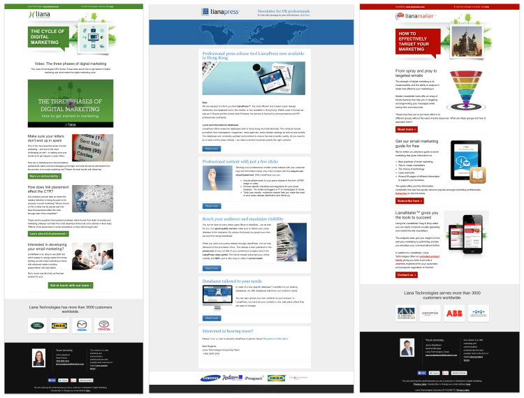 Liana Technologies uses different templates for different target groups