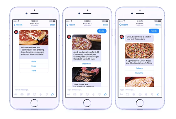 One of the top digital marketing trends for 2018 is chatbots. Here's a chatbot for ordering pizza by PizzaHut