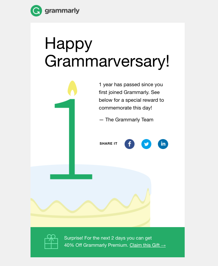 Grammarly email example