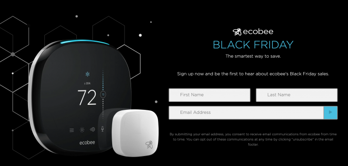 holiday landing page example