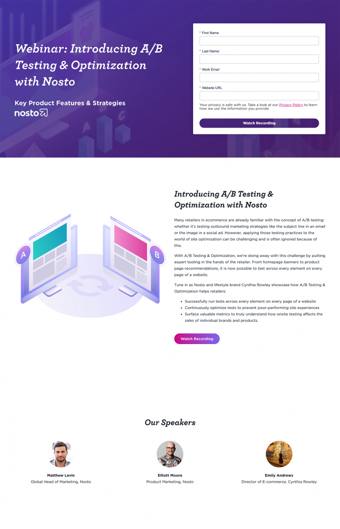 webinar landing page example