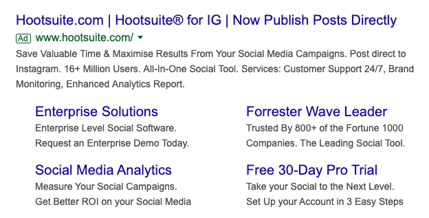 hootsuite search result