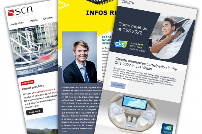 B2B email marketing campaign letters created with LianaMailer