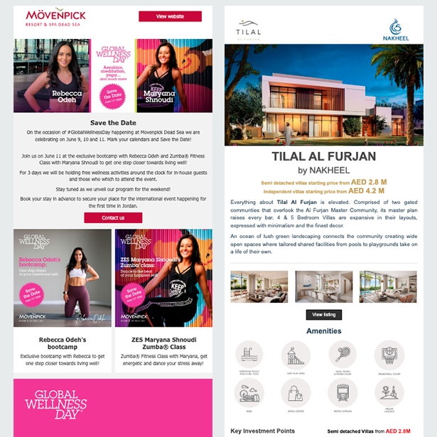 Two newsletters sent with newsletter tool LianaMailer